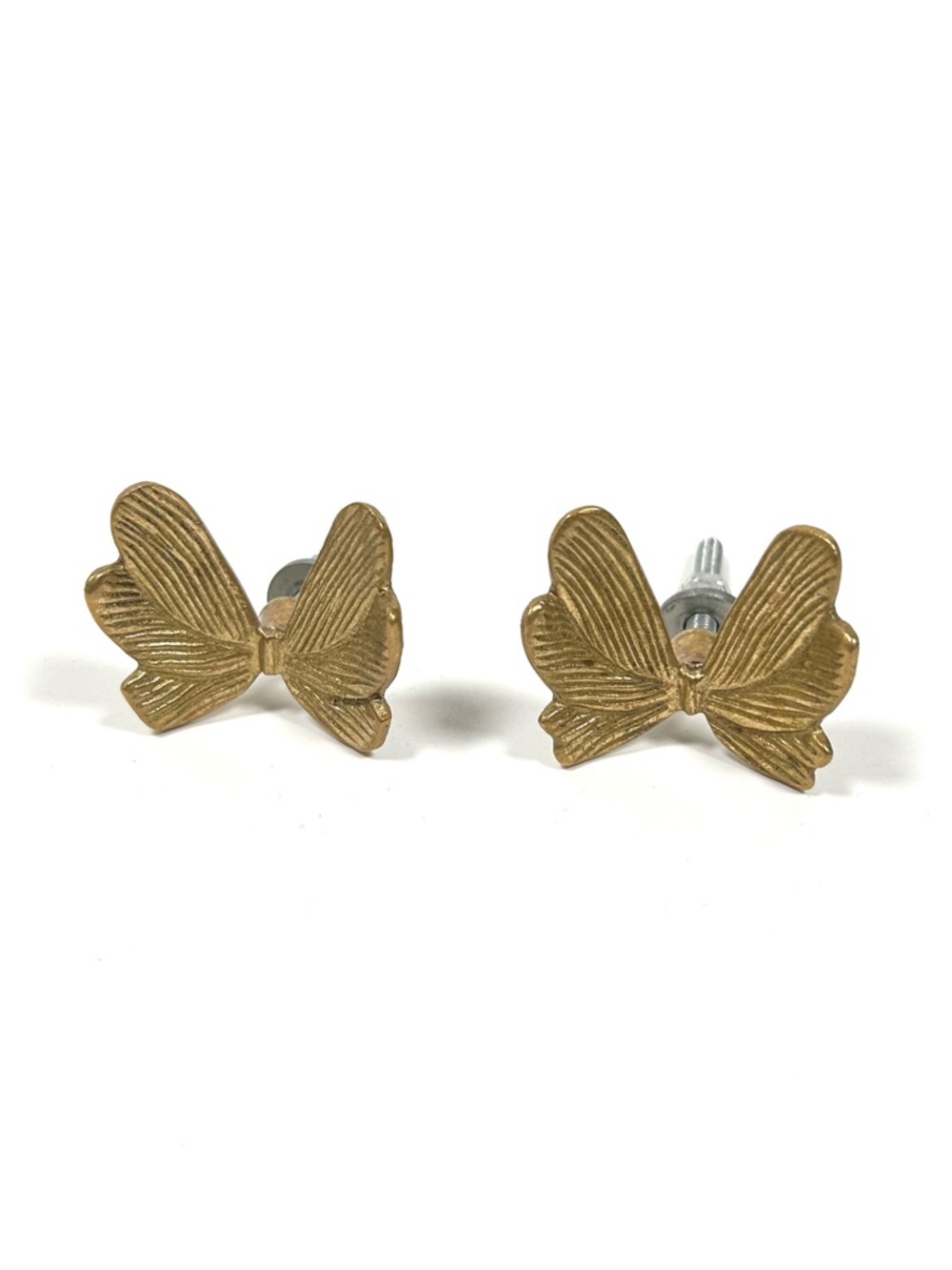 Anthropologie Drawer Pulls Brass Butterfly Pair Whimsy‎ Garden 3D Metal